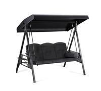 Toldo universal para columpio de Hollywood, cubierta impermeable y protectora contra el sol, tela Oxford 210/420D, color negro