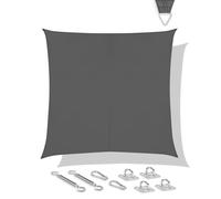 Toldo vela cuadrada - 360x360 cm - gris | kit inox incluido