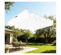 Toldo Vela de Sombra Retráctil Telescópicas, Impermeable, Ondulada Toldo Retráctil for Resistente Al Desgarro, con Ojales para Terraza Porche Exterior,Blanca,1.2m×3m