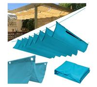 Toldo Vela de Sombra Retráctil Telescópicas, Impermeable, Ondulada Toldo Retráctil for Resistente Al Desgarro, con Ojales para Terraza Porche Exterior,Azul,2m×3m