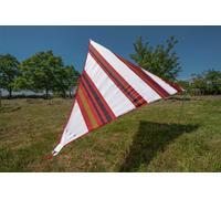 Toldo vela diseño oriente blanco rayas con cremallera roja zip-canvas bent