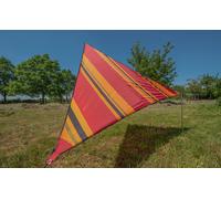 Toldo vela diseño oriente rojo rayas con cremallera negra zip-canvas bent