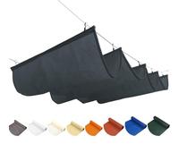 Toldo Vela retráctil con Forma de Ola, Impermeable, Resistente a la Lluvia y a los Rayos UV, con Kit de Montaje para pérgola, Patio, Porche y jardín.(2 * 4.2m)