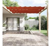 Toldo vertical terracota 140x800 cm de tela Oxford, pantalla de balcón resistente al agua y a los rayos UV, contra el viento para privacidad, fácil fijación con cuerda y herramientas