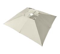 Toldo voladizo cuadrado de 3 x 3 m con 8 varillas, tela de repuesto for sombrilla de piscina, cubierta superior desplazada for patio, terraza o jardín.(Beige,3m (10') Double top)