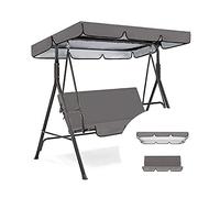 Toldo y cojines de repuesto impermeables para columpio de patio de 2/3 plazas, cubierta de protección solar duradera para jardín, terraza, terraza y muebles de patio trasero