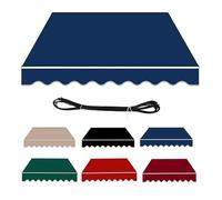 Toldos Manuales de Jardín, Tela de Repuesto Toldo de Patio Cubierta Superior Retráctil Parasol para Exteriores Tela Resistente A Los Rayos UV y Al Agua con Faldón (Size:2.5x2m,Color:Azul marino)