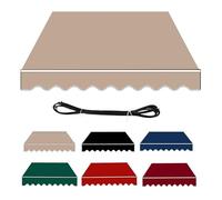 Toldos Manuales de Jardín, Tela de Repuesto Toldo de Patio Cubierta Superior Retráctil Parasol para Exteriores Tela Resistente A Los Rayos UV y Al Agua con Faldón (Size:4.5x2.5m,Color:Arena)