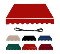 Toldos Manuales de Jardín, Tela de Repuesto Toldo de Patio Cubierta Superior Retráctil Parasol para Exteriores Tela Resistente A Los Rayos UV y Al Agua con Faldón (Size:2.5x1.5m,Color:Rojo)