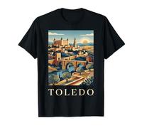 Toledo España Ciudad Histórica Puesta del Sol Arte Escéni Camiseta