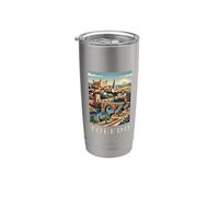 Toledo España Ciudad Histórica Puesta Del Sol Arte Escéni Vaso térmico de acero inoxidable de doble pared