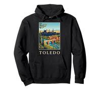 Toledo España Ciudad Retro Viaje Gráfico Sudadera con Capucha