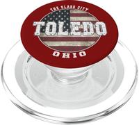 Toledo Ohio, Bandera Americana Vintage PopSockets PopGrip para MagSafe