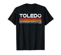 Toledo Ohio Retro Rayas Vintage City Design Camiseta