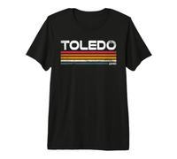 Toledo Ohio Retro Rayas Vintage City Design Camiseta Premium