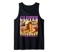 Tolerante al gluten Cerveza Pan Amante Foodie Divertido Meme Gráfico Camiseta sin Mangas