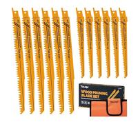 TOLESA 12 piezas Hojas de sierra alternativa de acero CR-V para cortar madera, Hojas de sierra alternativa, Corta rápido y limpiamente, Duraderas, flexibles y de larga duración.