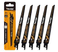 TOLESA Hojas de Sierra Alternativa Con Clavos para Madera, Ventana, Puerta, Demolición y Construcción - 150mm 6TPI Dientes Bi-Metálicos Con Corte
