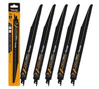 TOLESA Hojas de sierra de sable para demolición de madera y metal 300mm 8+10TPI Hojas de sierra para corte de tubos de acero, paneles de yeso, aglomerado plástico reforzado con fibra de vidrio