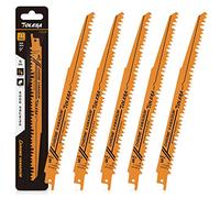 TOLESA Hojas de Sierra de Sable para Poda de Madera 225mm 5 TPI Hojas de Sierra de Sable para Construcción de Madera Verde y Corte de Tubos de PVC CRV Dientes Afilados Rectificados para Corte