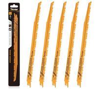 TOLESA Hojas de Sierra de Sable para Poda de Madera 300mm 5 TPI Hojas de Sierra de Sable para Construcción de Madera Verde y Corte de Tubos de PVC CRV Dientes Afilados Rectificados para Corte