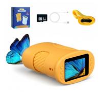 Tolesum 1000X Portatil Digital Microscopio Niños, Microscopio De Bolsillo Digital con Pantalla IPS De 2.0", Lupas Gran Aumento con Luz, Microscopio para Niños con Función De Fotografía - Amarillo