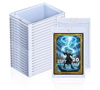 Tolesum 20PCS Magnéticas Card Holder 35PT con Protección UV Funda Plástica Dura de Tarjeta Transparentes Cartas Coleccionables Marco para Magic, MTG, Deportes, Béisbol, Fútbol - Acrílico Bluray