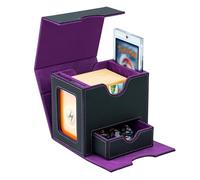 Tolesum Caja de Cartas para MTG, Card Deck Box para 100+ Cartas con 2 Pantallas Commander, Magnetic Flip Box con Cuero de PU para Cartas de Magic Commander TCG - Púrpura