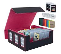Tolesum Commander Deck Box para MTG con 3pcs 35PT Magnetic Card, caja de tarjetas para 1800+ tarjetas con 10 divisores y 6 clips de valla, se adapta a 3 x 4 pulgadas Toploader Caja de almacenamiento