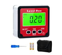 Tolesum Inclinómetro Digital 4 * 90°, Transportador Digital, Base Magnética, Pantalla LCD y Retroiluminación Para Carpintería, Construcción, Automoción Y Albañilería