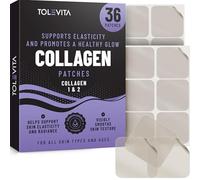 TOLEVITA Parches de colágeno, 36 piezas, con colágeno tipo 1 y 2, apoya la elasticidad, hidratación y firmeza de la piel, parches fáciles de usar para una piel suave y juvenil y estilos de vida