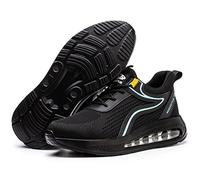 TOLHE Zapatos de Seguridad para Hombre Zapatos de Trabajo Antideslizantes Zapatos de Cocina Hombre Zapatos de Industrial Calzado Seguridad Deportivo Puntera de Acero Negro Azul 43EU