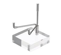 TOLIDA Base de Exhibición de Acrílico-5x5x8cm Soporte Transparente Cuadrado de Monedas de Tenedor de Acero Inoxidable de Plata para Tarjetas de Visita Fósiles Placas Conchas Medio