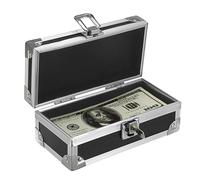 TOLIDA Caja de dinero con cerradura de aleación de aluminio - Organizador de almacenamiento de dinero de una sola fila, caja de almacenamiento de divisas, caja de almacenamiento con cerradura para