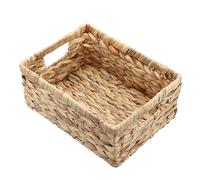 TOLIDA Jacinto de agua Cesta de almacenamiento tejida con asa, Cesta de estantería trenzada natural, impermeable, Almacenamiento de ropa, ropa de cama, fruta, cerveza, juguetes, Papeles bienes vivos