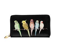 TOLKAT Lodge Bear Deer Fish - Cartera de mano unisex con cremallera de piel de microfibra larga a la moda minimalista de gran capacidad, Loro colorido en el árbol, Talla única
