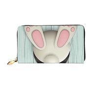 TOLKAT Merry Christmas Day - Cartera unisex con cremallera de cuero de microfibra larga a la moda minimalista de gran capacidad, Happy Easter Eggs Bunny Tail, Talla única
