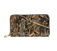 TOLKAT Music Notes - Cartera unisex con cremallera de piel de microfibra larga y minimalista, gran capacidad, Otoño Camoflauge, Talla única