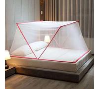 Tollas de cama de doble cama de mosquito sin fondo plegable, tiendas de cama de colgante plegable anti-mosquito portátil para camas para bebé individuales a tamaño king-Rosa_L190xw135xh80cm
