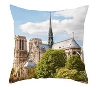 Tolldek 1 fundas de cojín decorativas, edificios y árboles verdes, fundas de cojín decorativas, de poliéster, suaves para dormitorio, sofá, silla, cama, jardín, verde, 40 x 40 cm