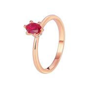 Tolldek 9K/14K/18K Rosegold Parchen Ringe Solitärring Solitärring Klassir mit Labor Created Rubin Marquiseschliff Rot Trauringe Rose Gold Au375/585/750 Echtschmuck Gr.47-65, Oro rosa de 18 quilates