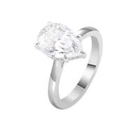 Tolldek Alianzas de boda de oro blanco de 18 quilates, clásicos solitarios para parejas con moissanita de 3 quilates, anillo de oro Au750, sin alergias, talla 52 (16,6)