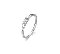 Tolldek Alianzas de oro blanco de 9 K/14 K, anillos de boda clásicos, anillos de boda solitarios de oro blanco Au 375/585 con moissanita, talla 47-62, Oro blanco 585 de 14 quilates, Moissanita
