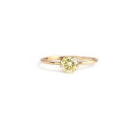 Tolldek Alianzas de oro de 9 K/14 K, anillos de boda solitarios, anillos de boda Au375/585 de oro con citrino y moissanita, joyas de oro auténtico, talla 47-62, Oro amarillo de 9 quilates (375