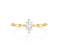 Tolldek Alianzas de oro de 9 K/14 K, joyas auténticas, anillos solitarios clásicos, anillos de pareja Au375/585, oro Au375/585, anillos de amistad con moissanita, talla 47-62, Oro amarillo de 9
