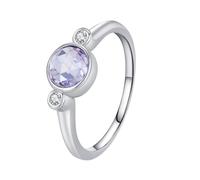 Tolldek Amethyst Lila Hochzeitsband Weiß Gold Au 375/585, Klassitärring Trauringe Trauringe 9K/14K Weißgold Freundschaftsringe EchtGoldschmuck, Gr.47-62, Oro blanco 375 de 9 quilates, Amatista