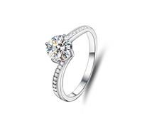 Tolldek Anillo de boda de oro amarillo de 18 quilates 750, trenzado con moissanita, joyas de oro auténtico, anillos de pareja de platino PT950, talla 47-65, Oro blanco 375 de 9 quilates, Moissanita