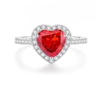 Tolldek Anillo de boda de oro amarillo de 18 quilates Au750, anillo de compromiso con laboratorio creado en laboratorio Padparadscha Rose Corazón tallado joyas de oro real con moissanit Platinum PT950