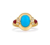 Tolldek Anillo de compromiso de oro amarillo de 9 K/14 K/18 K, azul turquesa de 1,5 quilates, anillo de boda clásico ovalado, joyería auténtica de laboratorio, banda de boda de 18/14/9 quilates, talla