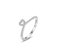 Tolldek Anillo de compromiso de oro blanco Au 375/585/750, elegante anillo de compromiso de corazón hueco con moissanita, joyas de oro real, 9 K/14 K/18 K, oro blanco, tallas 47-65, Oro blanco 375 de